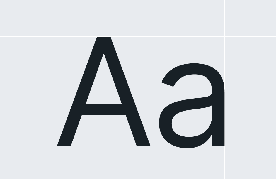 Large letters in brand typography