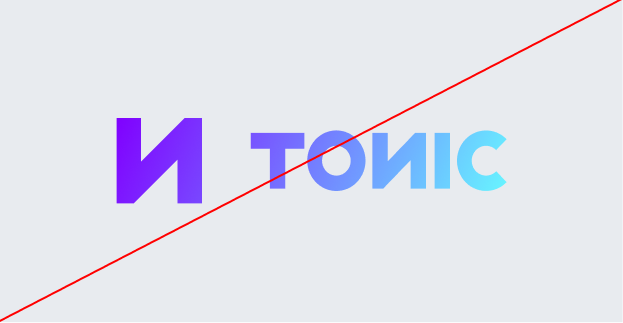 Image of brand logo incorrectly using gradients